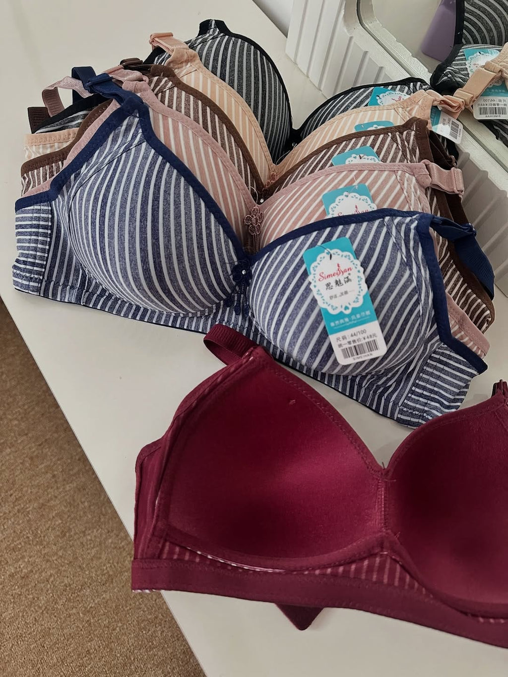 (38-44)Full Coverage Thin Padded Non Wired Bra 48(049)*
