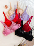 (38-42)C Cup Lacy Under Wire Soft Pad Bra (215)