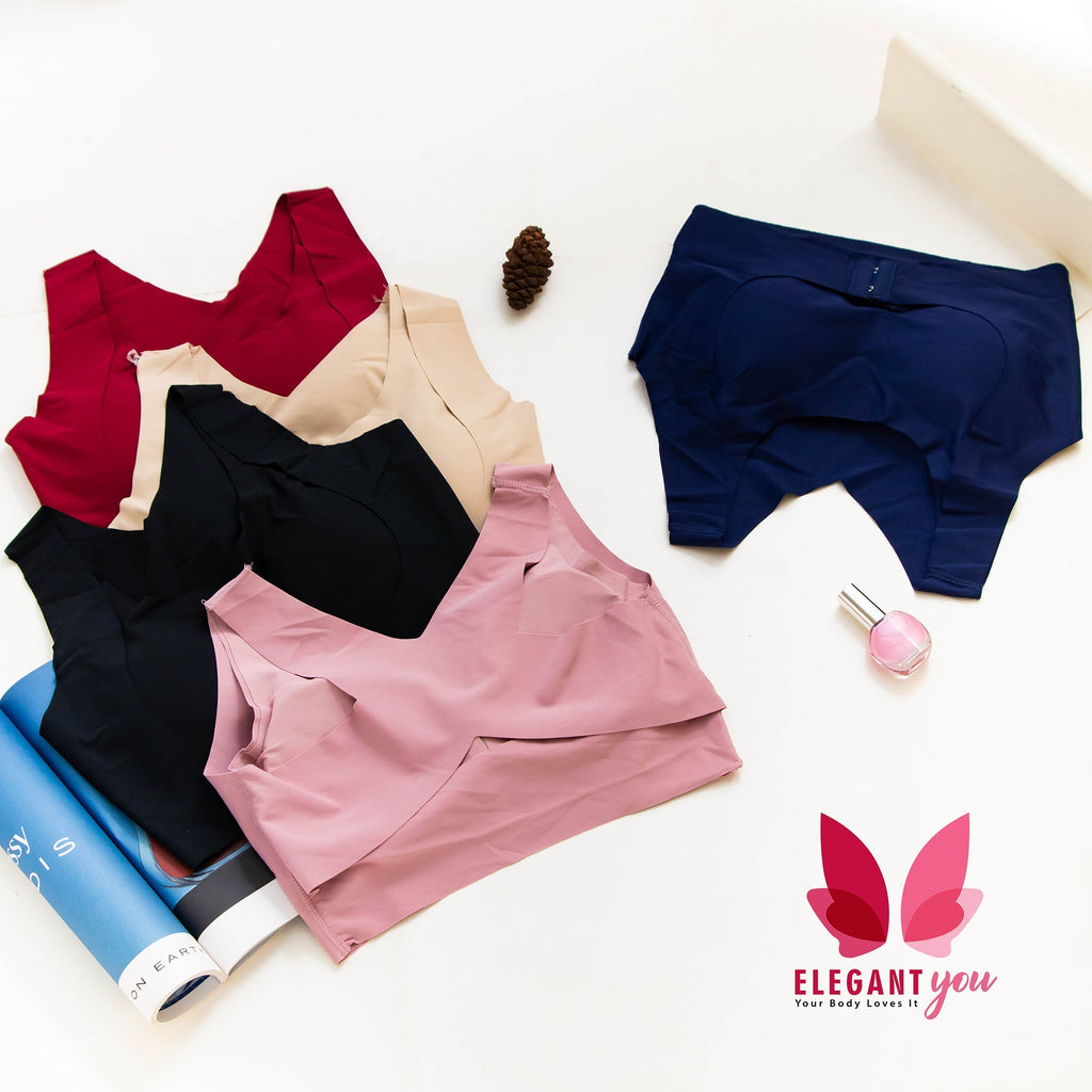 (34-42)Women Plain Seamless Cross Posture Correction Back Straighter Bra [046]*