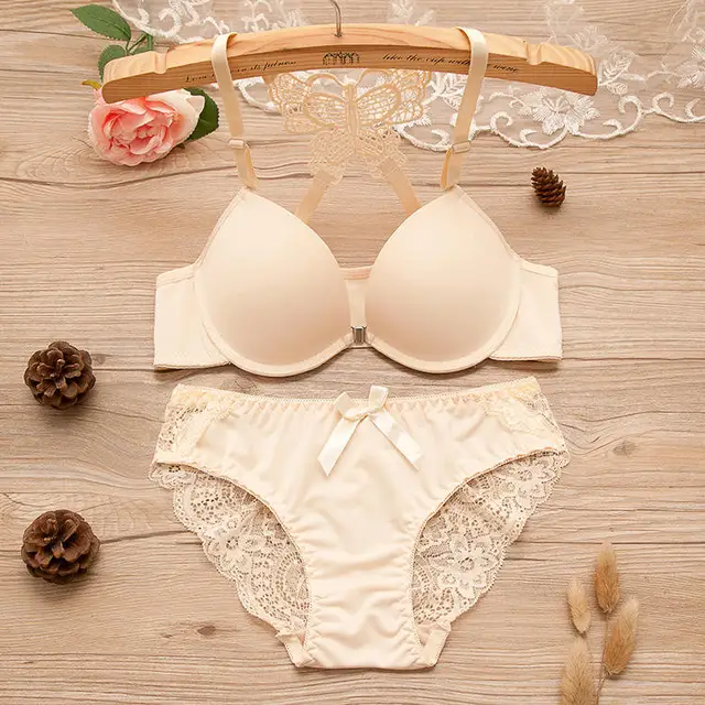 (32-38)B Double Padded Butterfly Bra Panty Set(R3)