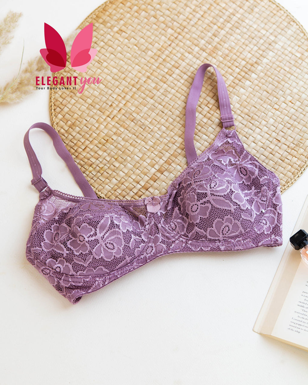 (32-42)b/c Beautiful Flower Pattern Light Padded Non Wired Bra(209)