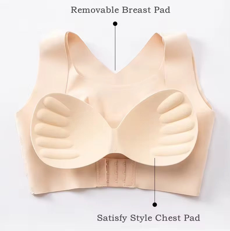 (34-42)Women Plain Seamless Cross Posture Correction Back Straighter Bra [046]*