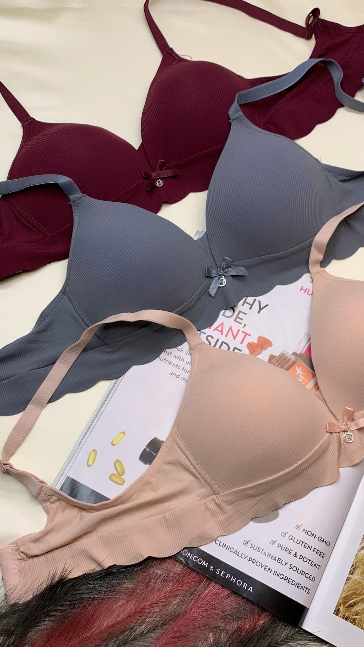 (32-38)b size Daily wear Thin-Pad Non-Wired Seamless Bra(308)^