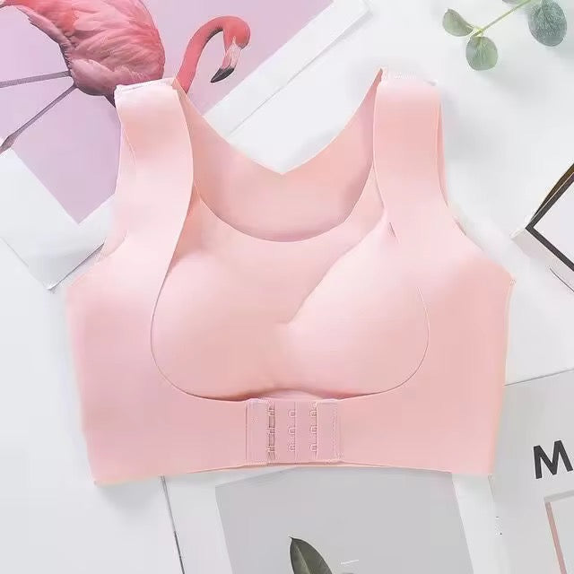 (34-42)Women Plain Seamless Cross Posture Correction Back Straighter Bra [046]*