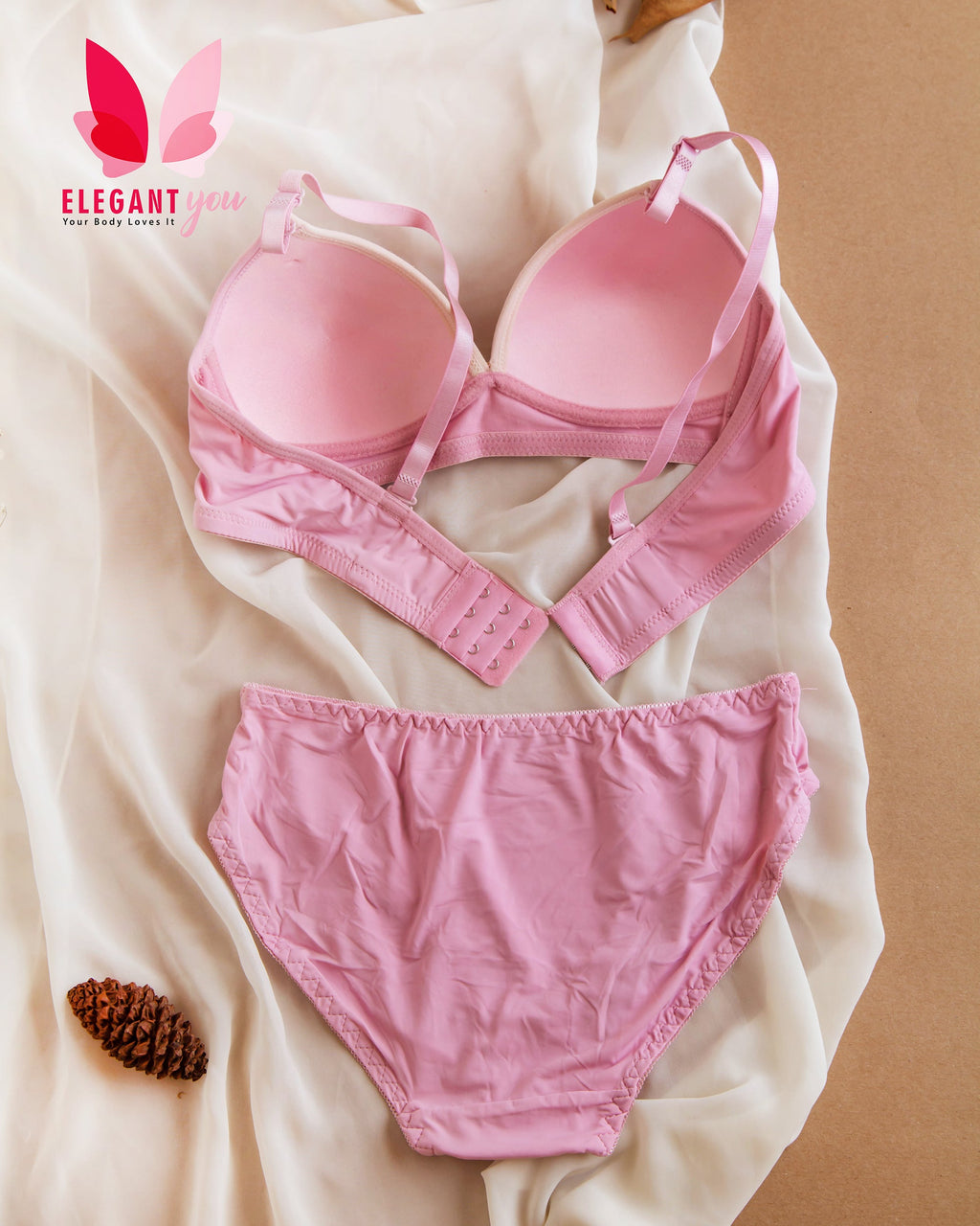 (32-38)B Seamless Thin-Pad Non-Wire Bra & Panty Pair(R4)
