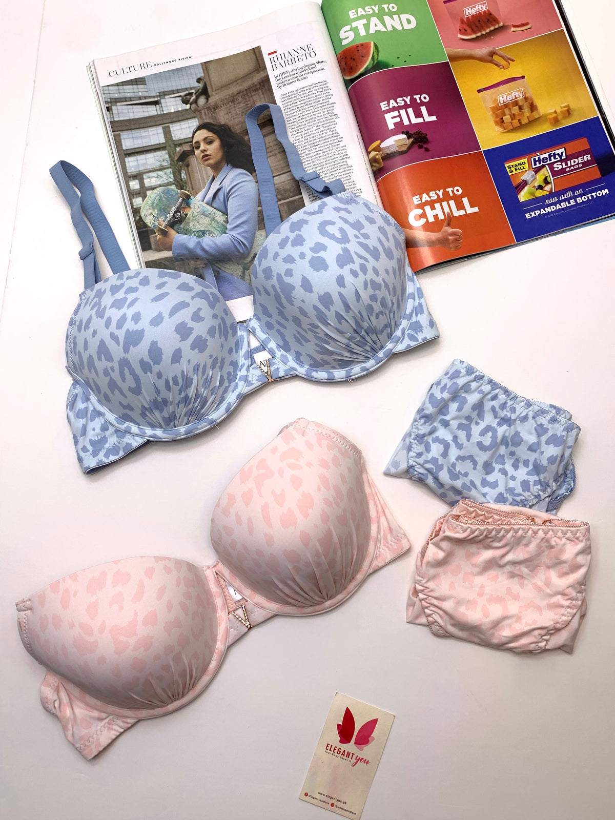 (38-44)D CupSize V BucklePadded Pushup Wire Bra&UnderwearComboA24073(R1)