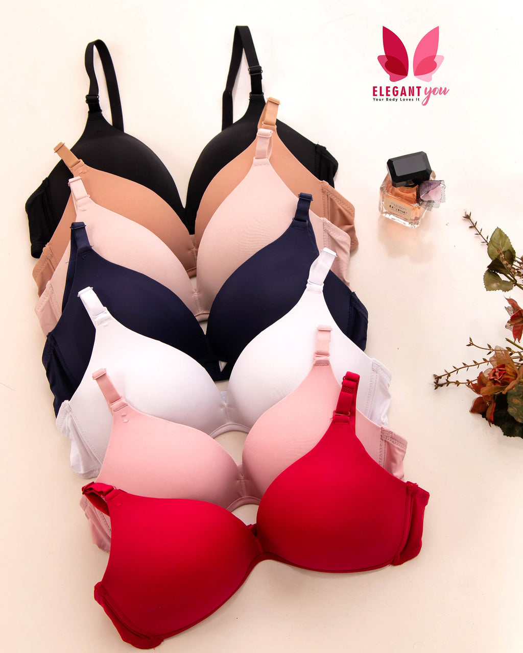(36-42)C All Day Comfort Thin Padded Non Wired T Shirt Bra 8182(086)*