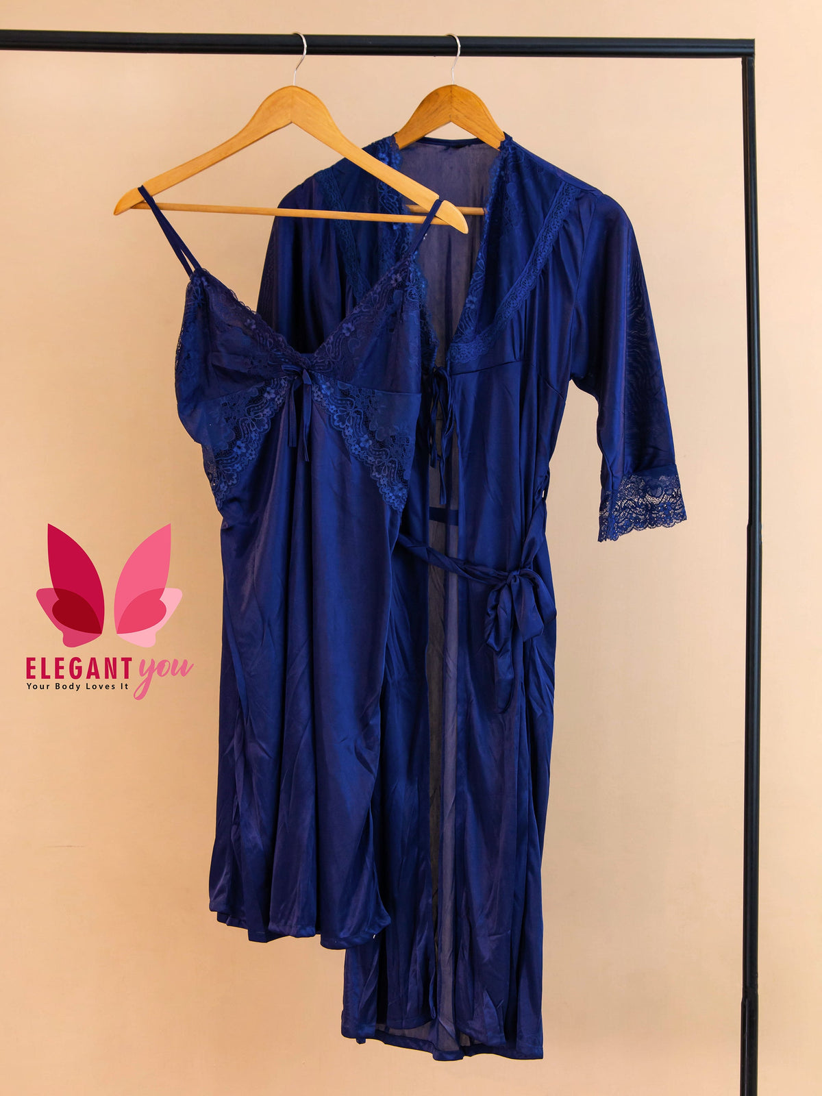 2 Piece Gorgeous Long Silk Nighty JE811(C15-R2)