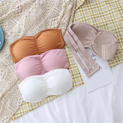 (28-36)Soft Padded Strapless Bra With Removable Pads(5023)[014]*