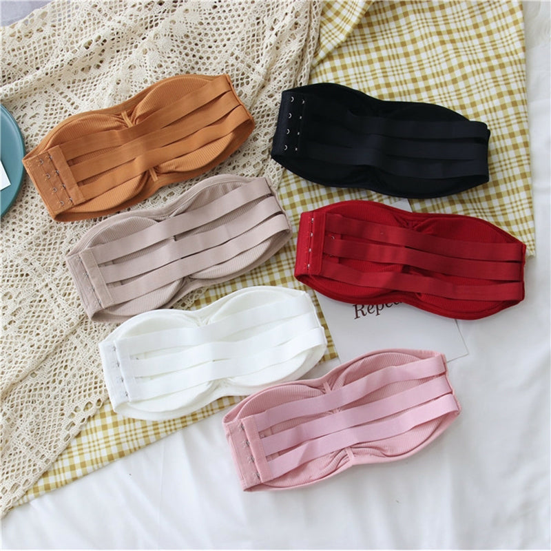 (28-36)Soft Padded Strapless Bra With Removable Pads(5023)[014]*