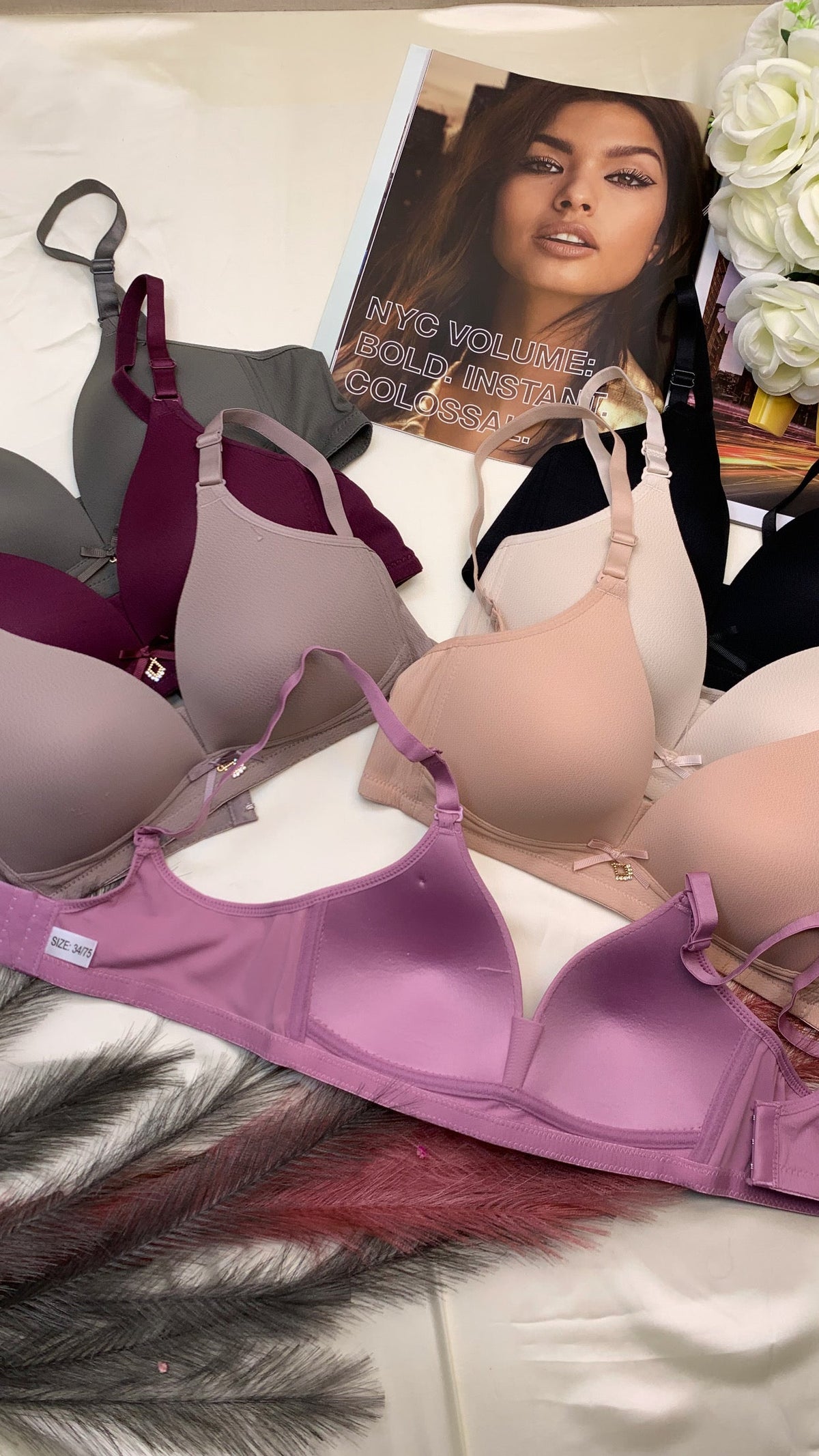 (34-40)b Dailywear Thin Pad Non Wire T Shirt Bra(096)*