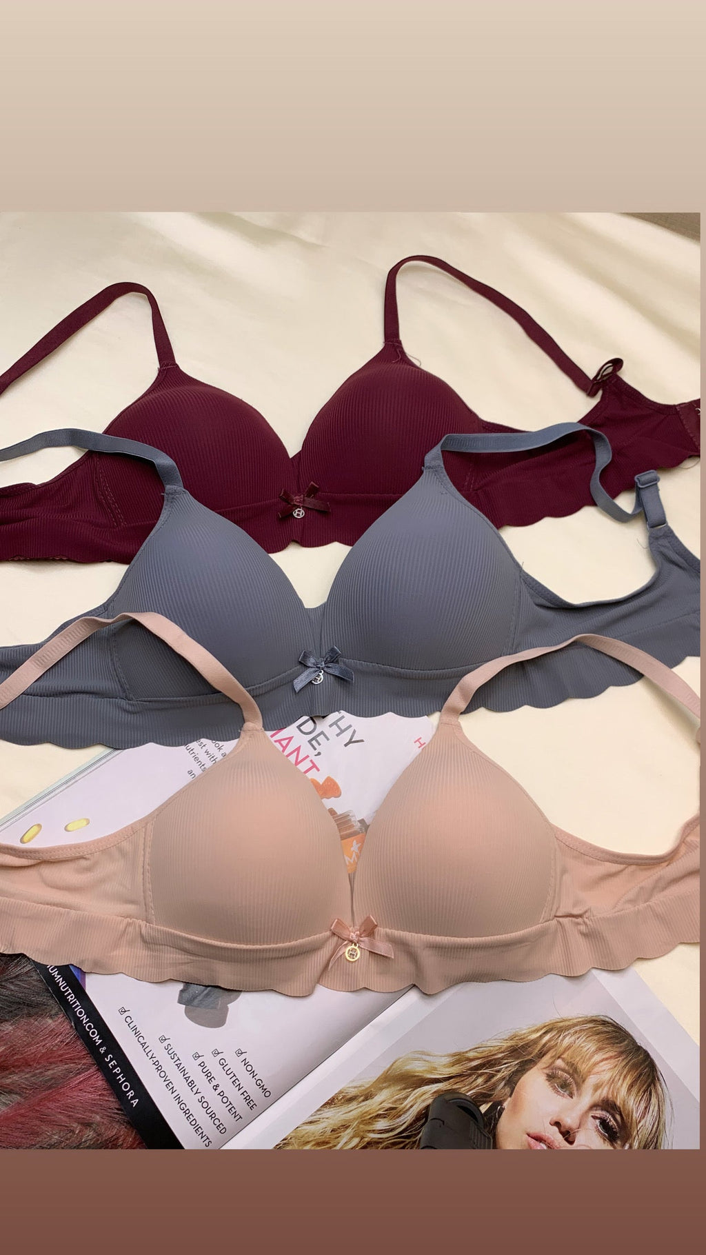 (32-38)b size Daily wear Thin-Pad Non-Wired Seamless Bra(308)^