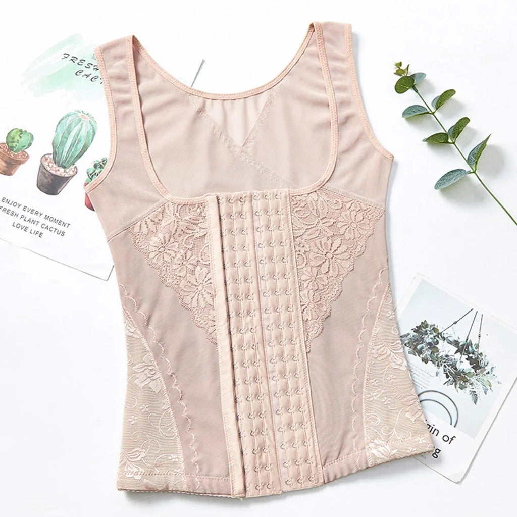 Breathable vest Style Waist and Tummy shaper with Multiple Hooks(B-3)
