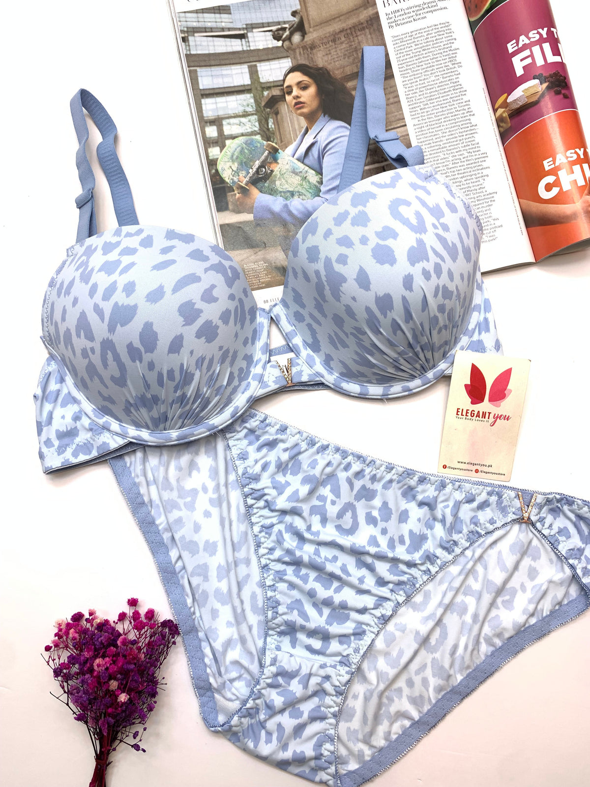 (38-44)D CupSize V BucklePadded Pushup Wire Bra&UnderwearComboA24073(R1)