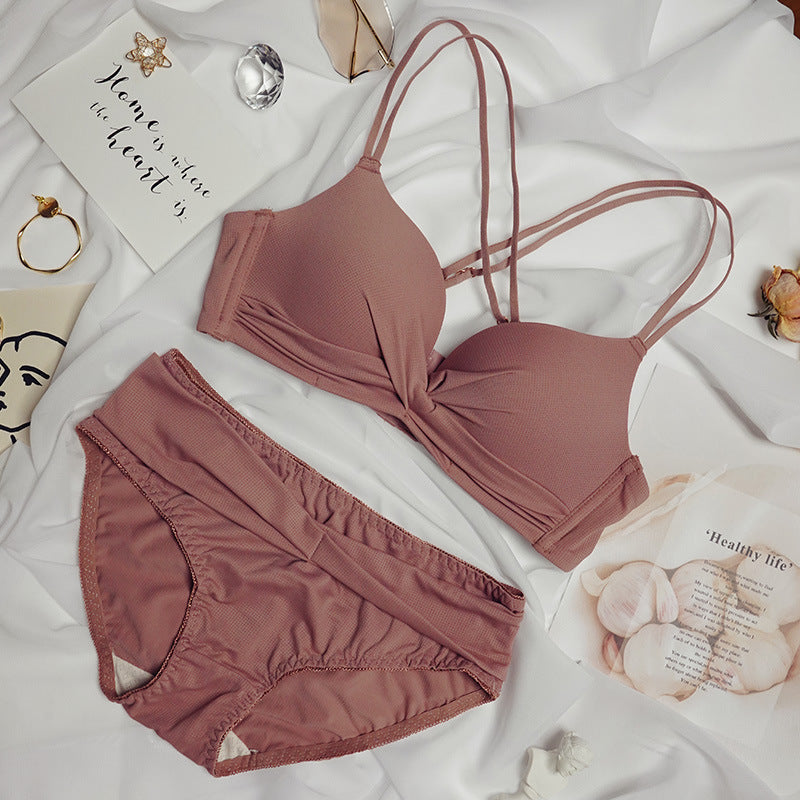Double Stripped Medium Padded Bra & Panty Set