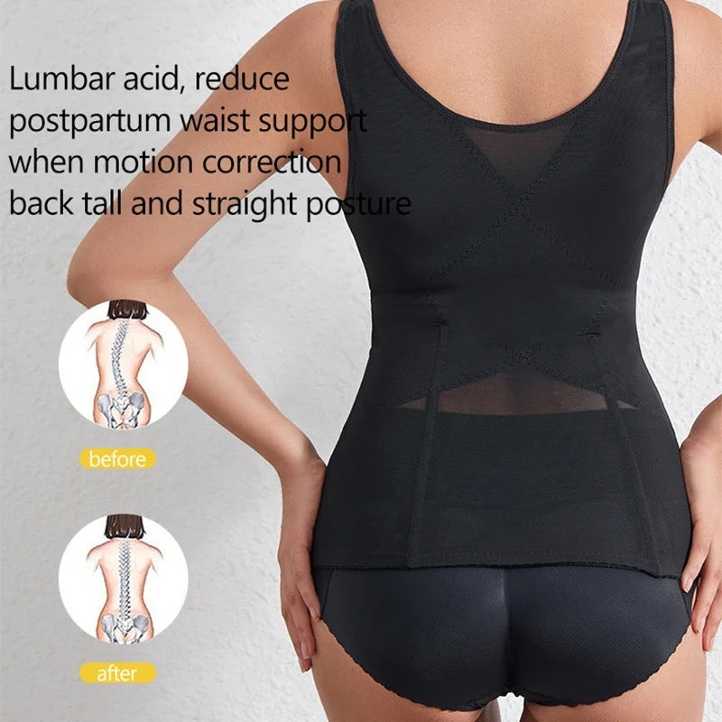 Breathable vest Style Waist and Tummy shaper with Multiple Hooks(B-3)