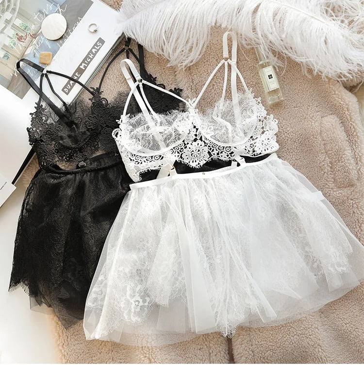 Baby Doll Elegant Net Nighty FreeSize (2035)(C9-R5)