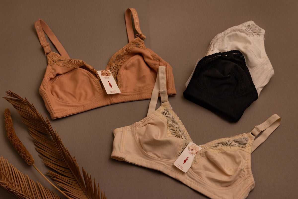 (32-42)b/c Soft Cotton Half Cup Lace Daily Wear Bra11919(R6-A)
