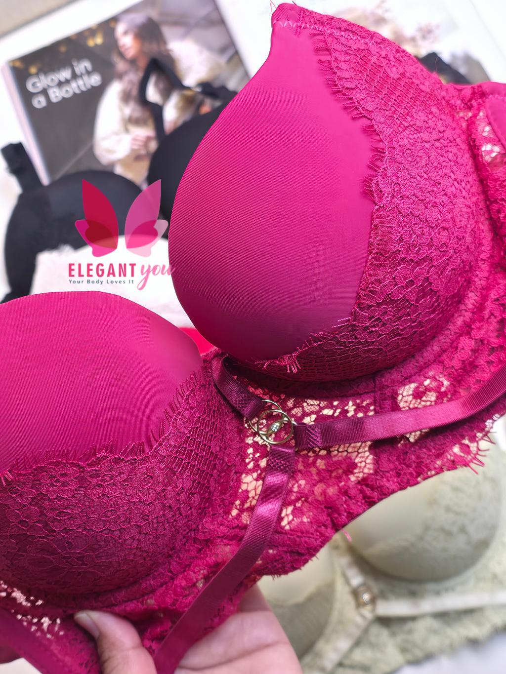 (34-40)B Padded Push-up Wire Bra & Thong Underwear set(R4)
