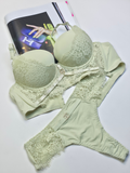 (34-40)B Padded Push-up Wire Bra & Thong Underwear set(R4)