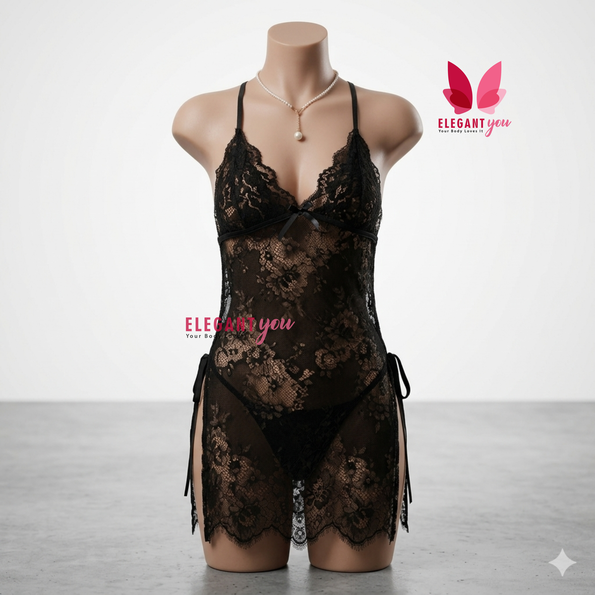 Temptation Embroidered Short Lingerie(C2-R1)