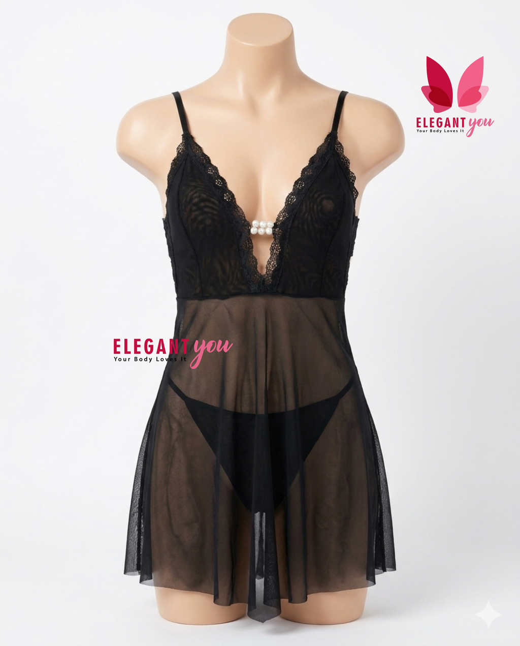 Elegant Deep V neck Honeymoon Nighty  8141(C6-R1)