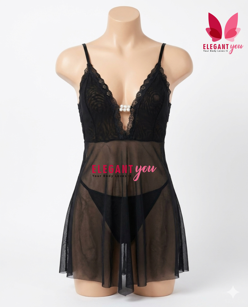 Elegant Deep V neck Honeymoon Nighty  8141(C6-R1)