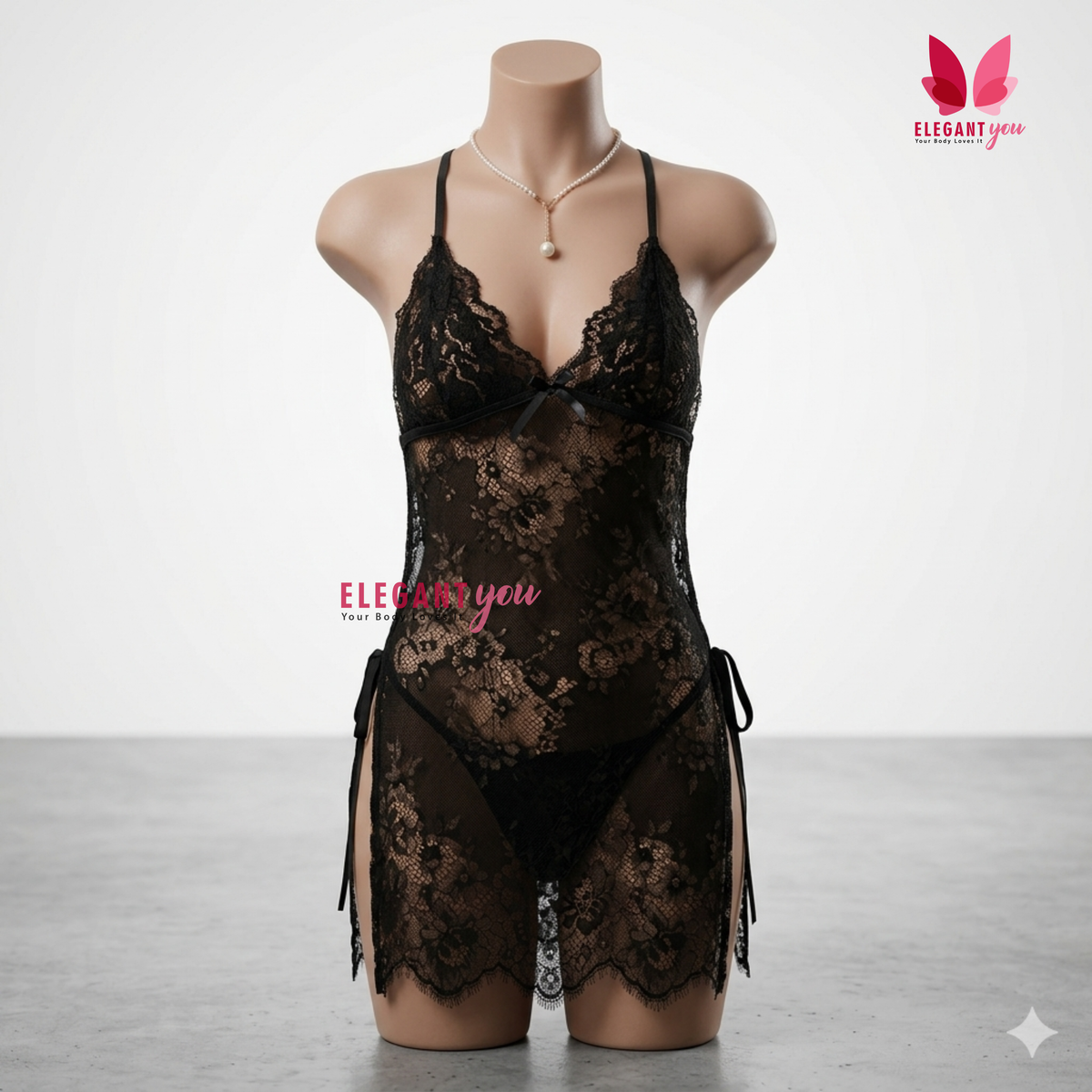 Temptation Embroidered Short Lingerie(C2-R1)