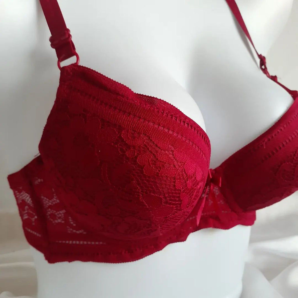 (32-38)b  Elegant Padded Pushup Bra Panty set ^