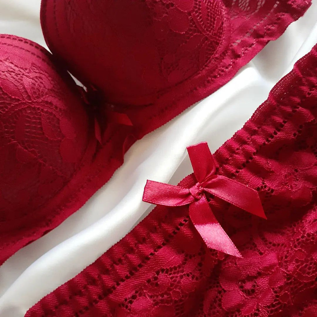 (32-38)b  Elegant Padded Pushup Bra Panty set ^