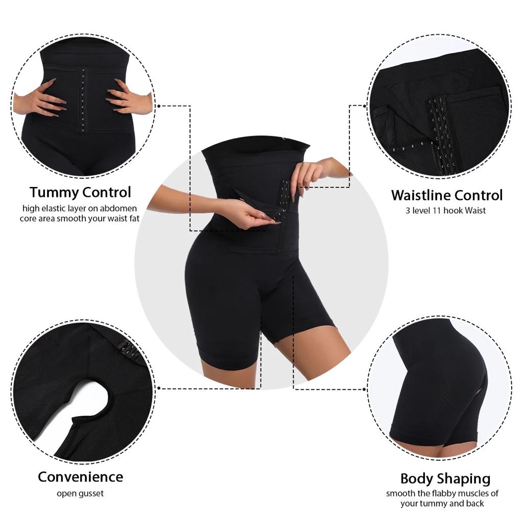 Women's High Waist With Adjustable Hooks Body-Shapping Buttocks Lifting Slim Fit Anti Glare Leggings(20014)(B-1))