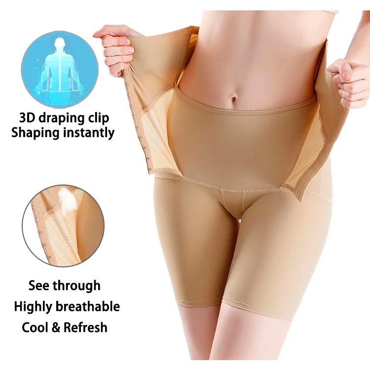 Women's Seamless High Waist With Adjustable Hooks Body-Shapping Buttocks Lifting Slim Fit Anti Glare Leggings(30015)(C-1)