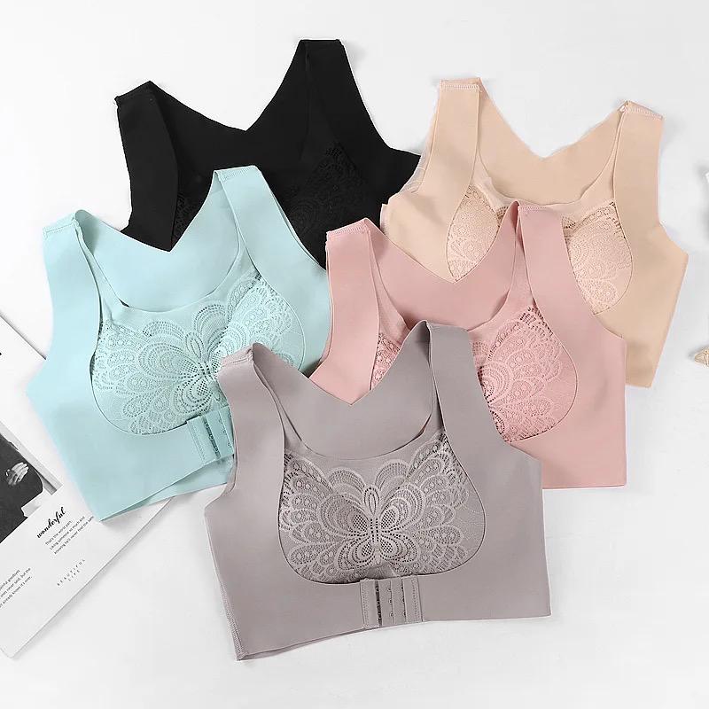 (44-46) Women Seamless Cross Posture Corrector Butterfly Bra [070]*