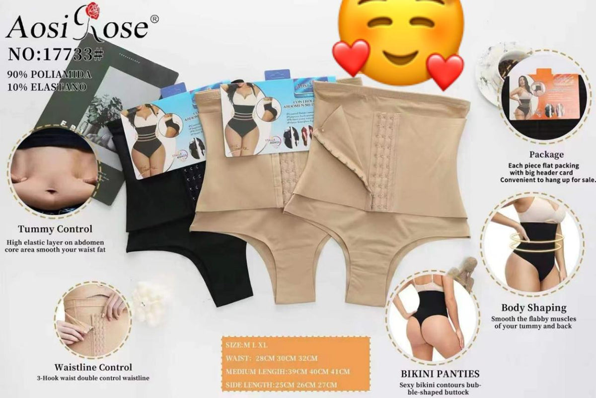 Seamless Thong Style Waist Control Butt Lifter With Hooks For Adjustment 17733 (B-4)