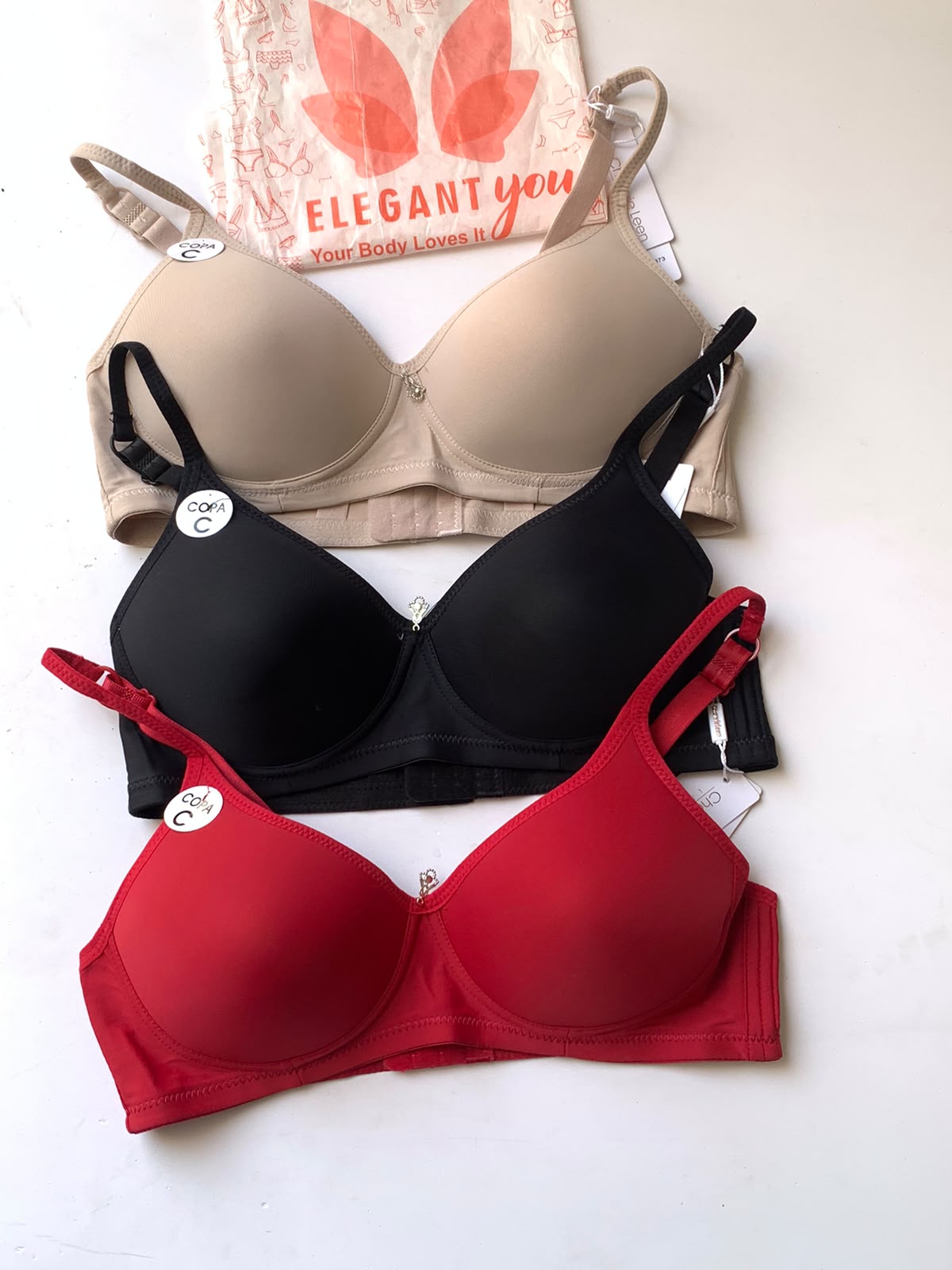 (36-42)C Full Coverage Thin Pad T-Shirt Bra(144)