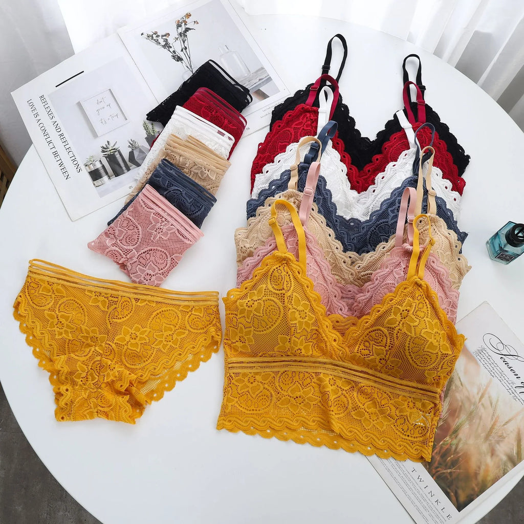 (30-36)Elegant Brallete and Panty Set Free Size(035)*