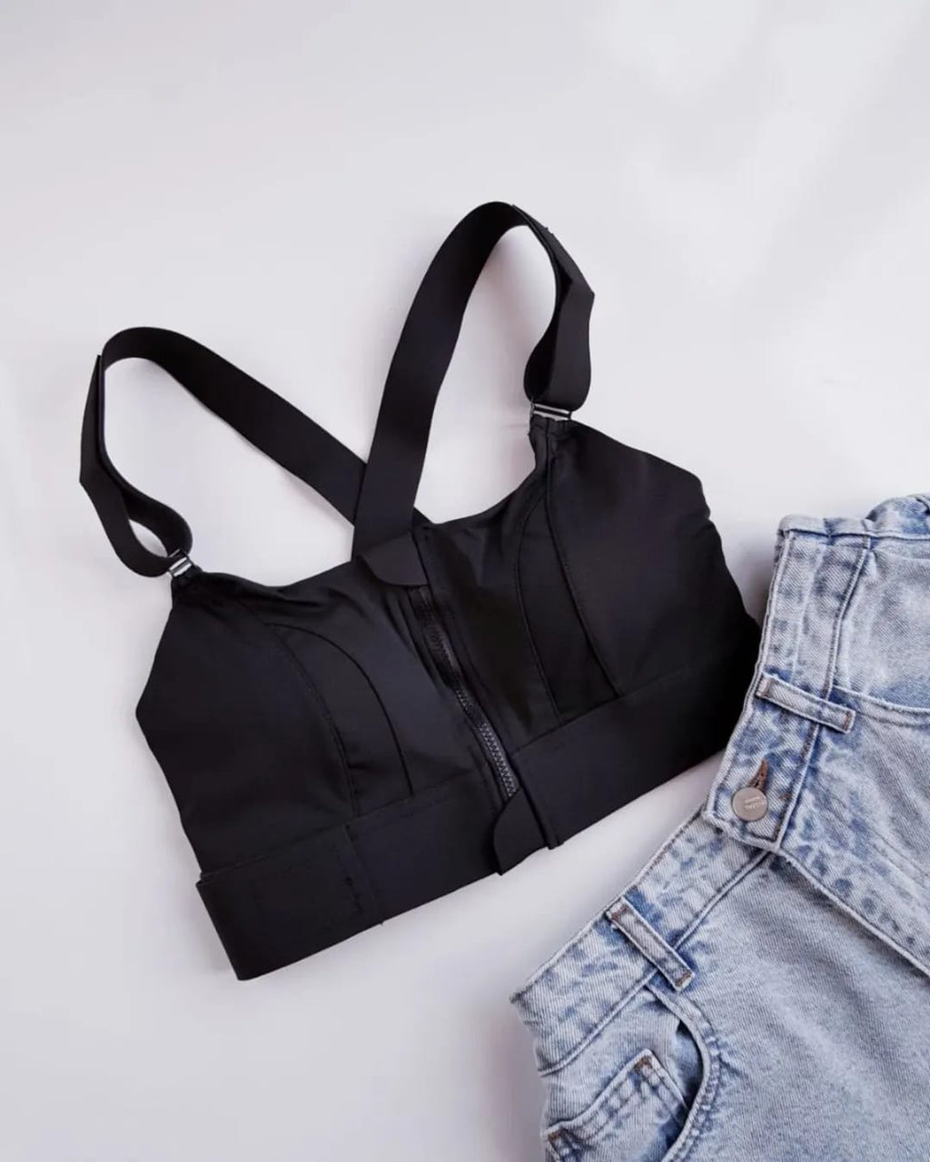 (42-46)High Impact,A+ Quality, Ultimate Comfort, Sports Bra, Zipper(047)