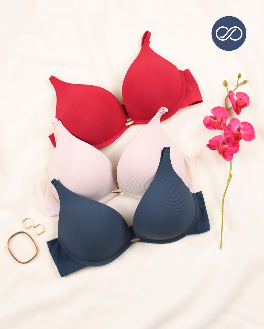 (38-42)C Premium Double Padded Pushup Wired Plunge Bra(146)
