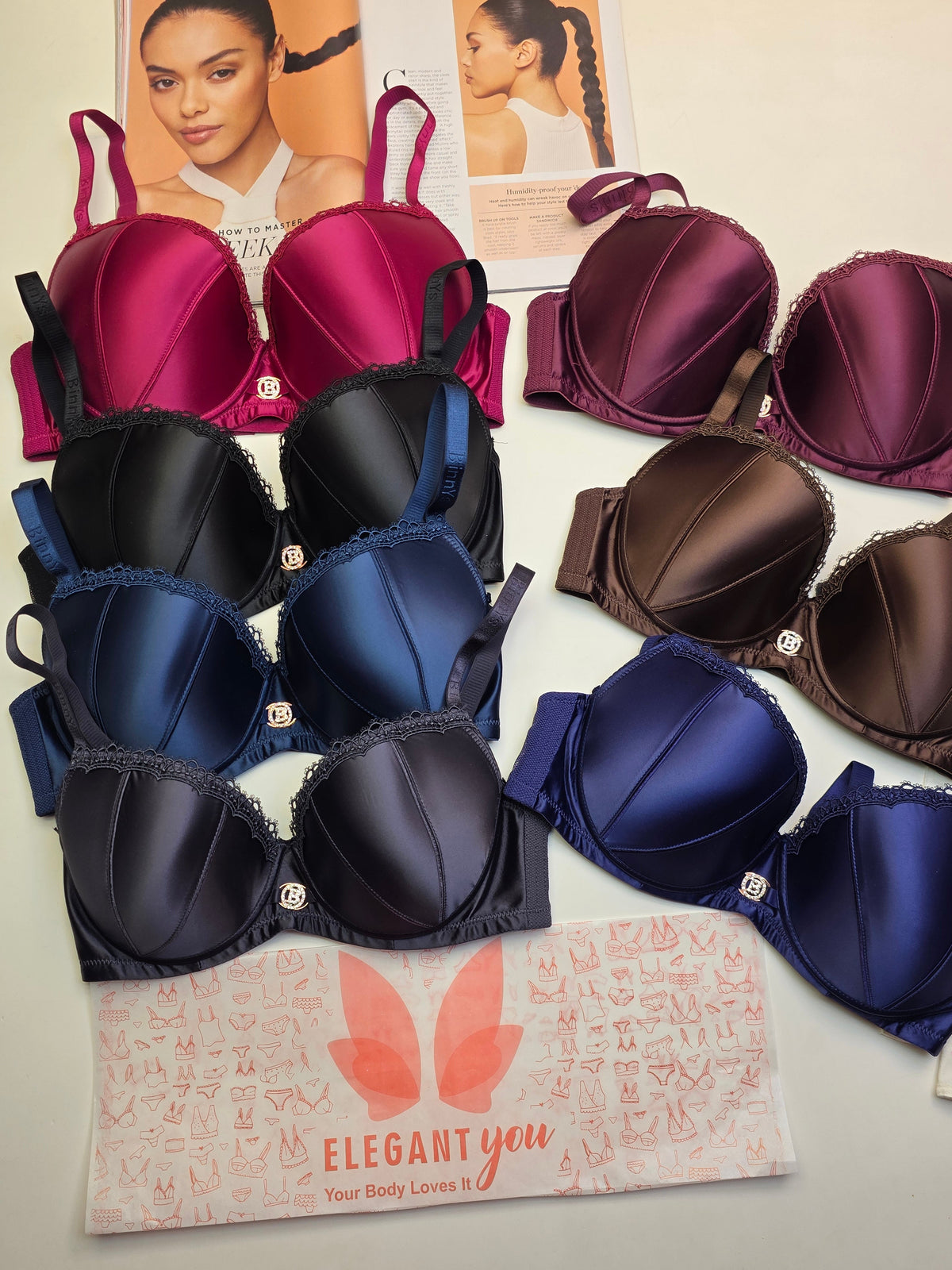 (36-42)D  Binny's Premium Plus Size D Cup Underwire Bra*HM7072(173)