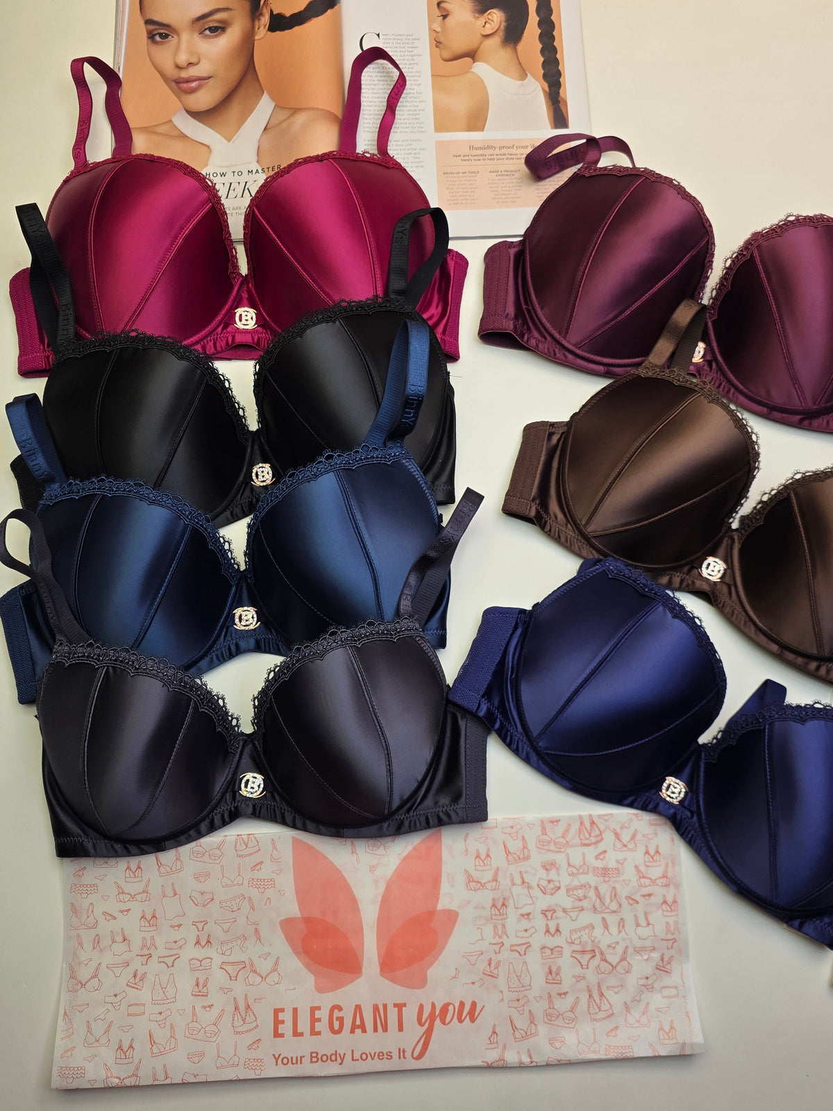 (36-42)D  Binny's Premium Plus Size D Cup Underwire Bra*HM7072(173)