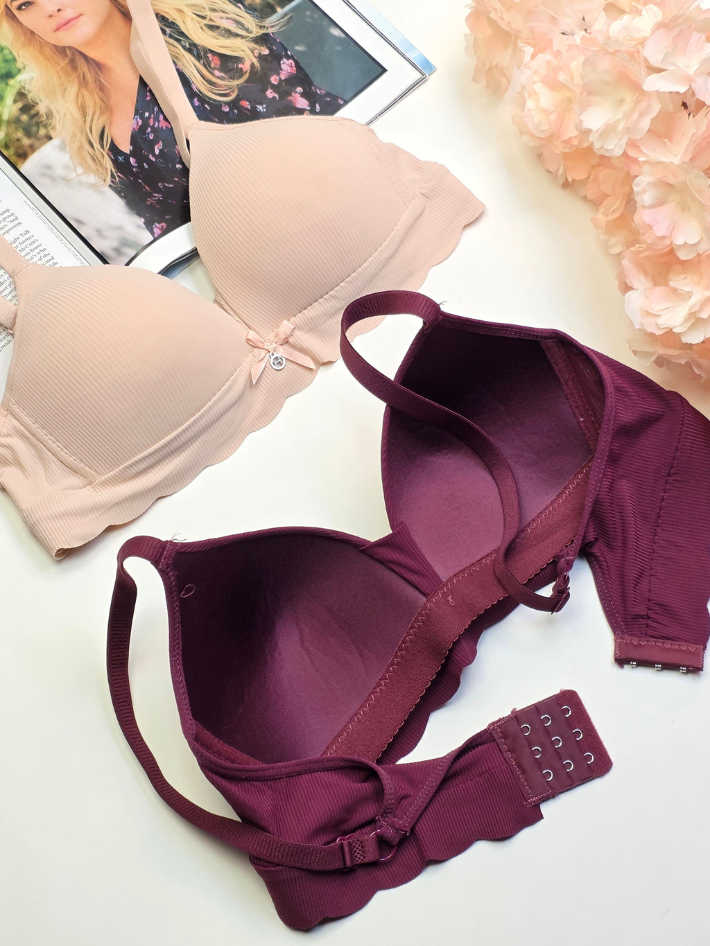 (32-38)b size Daily wear Thin-Pad Non-Wired Seamless Bra(308)^