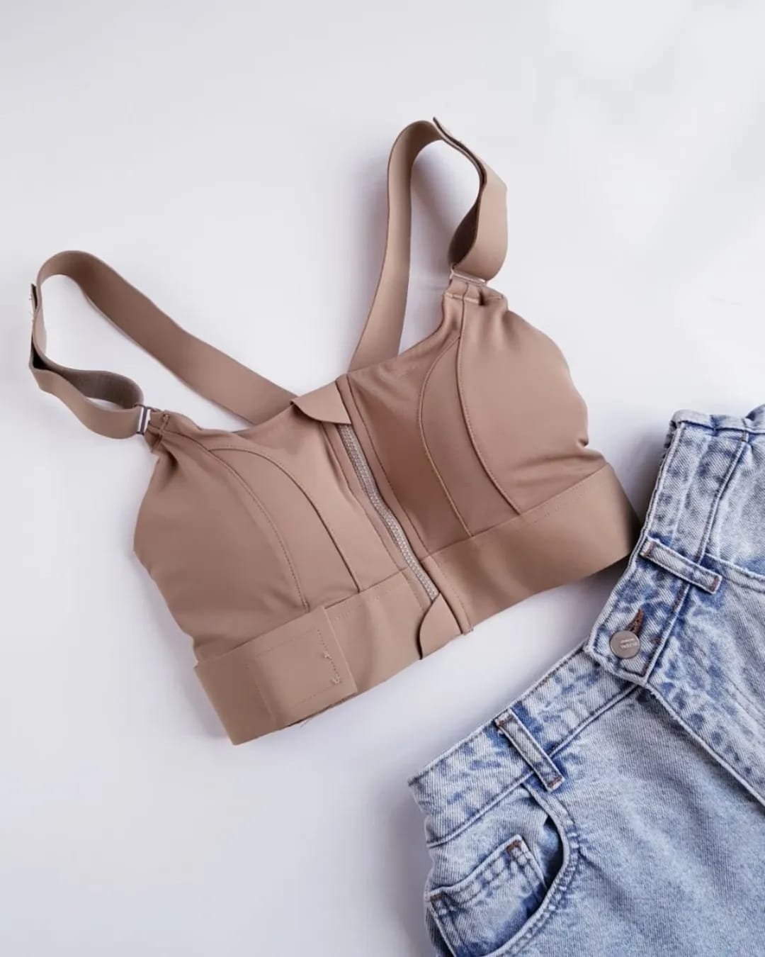 (42-46)High Impact,A+ Quality, Ultimate Comfort, Sports Bra, Zipper(047)