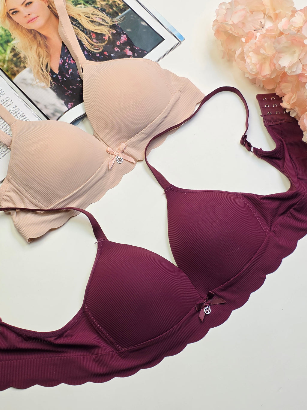 (32-38)b size Daily wear Thin-Pad Non-Wired Seamless Bra(308)^