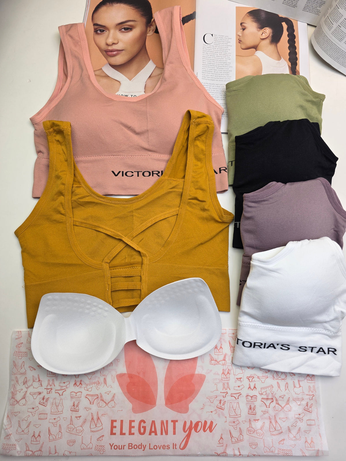 Victoria's Star WIDE STRAP SPORTS BRA Free Size For(30-36)(012)*