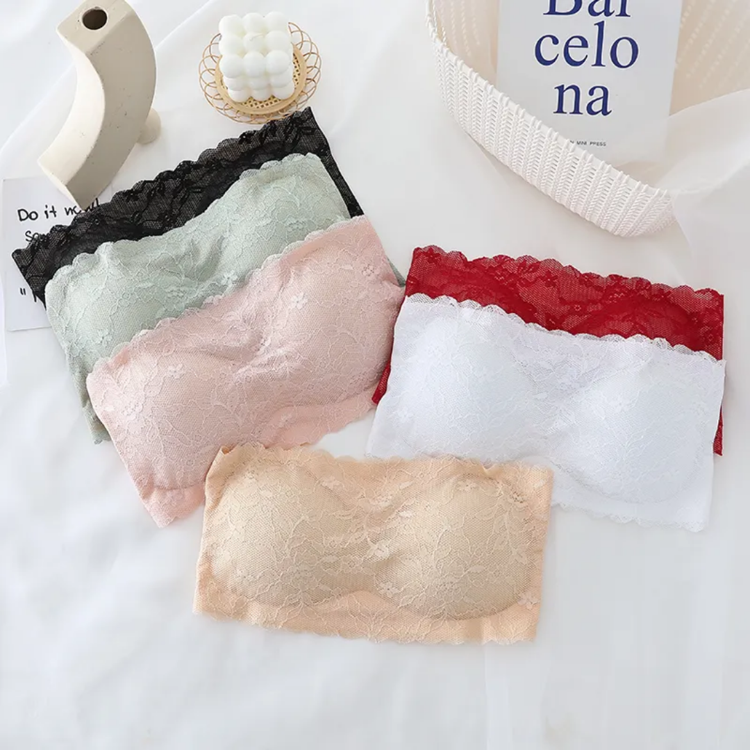 Elegant Flower Pattern Seamless No Hook Bra Free size For (28-36) (039)*