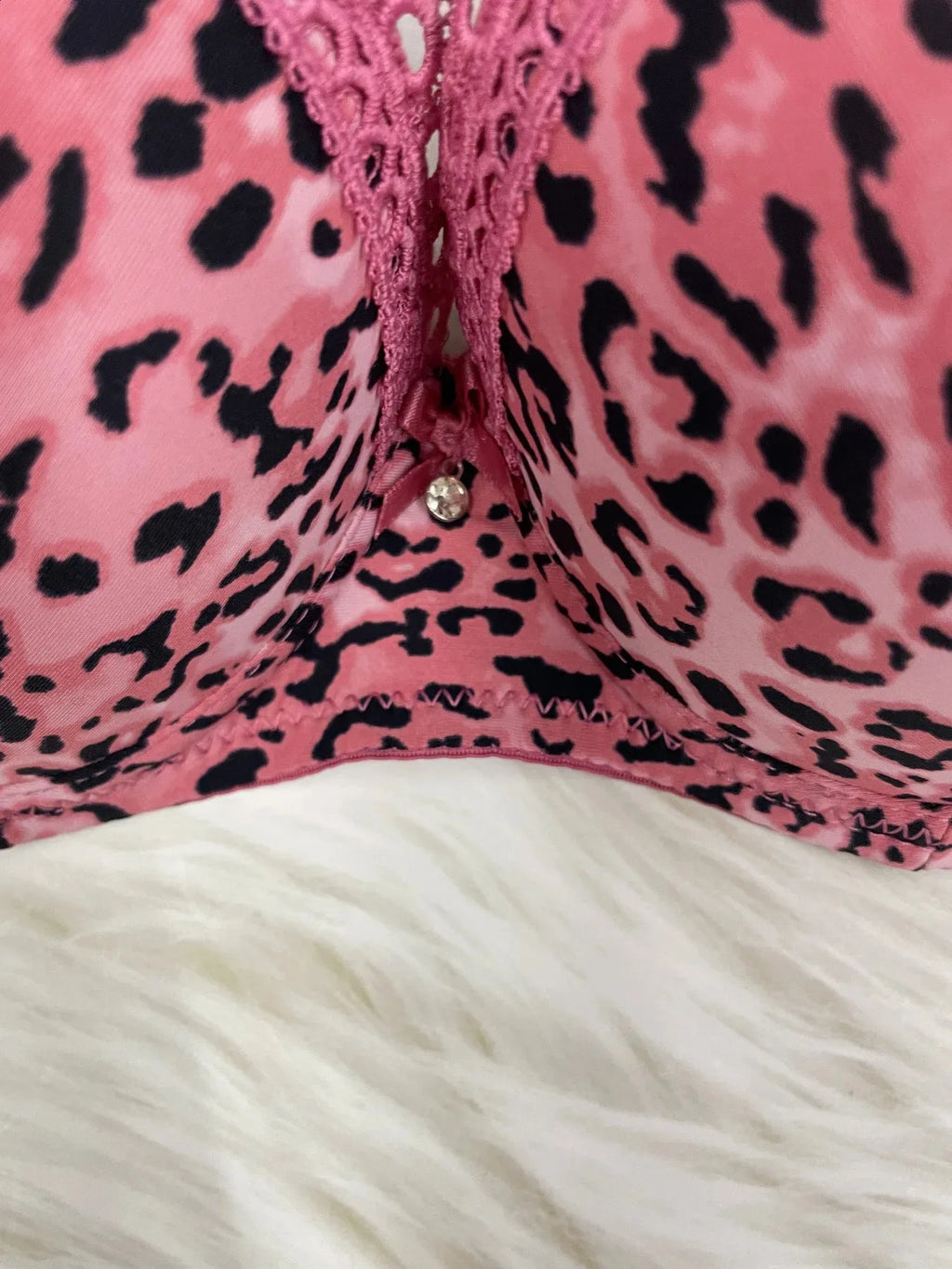 (36-42)C Leopard Print lace Thin Pad  C Cupsize  Wired Bra(145)*