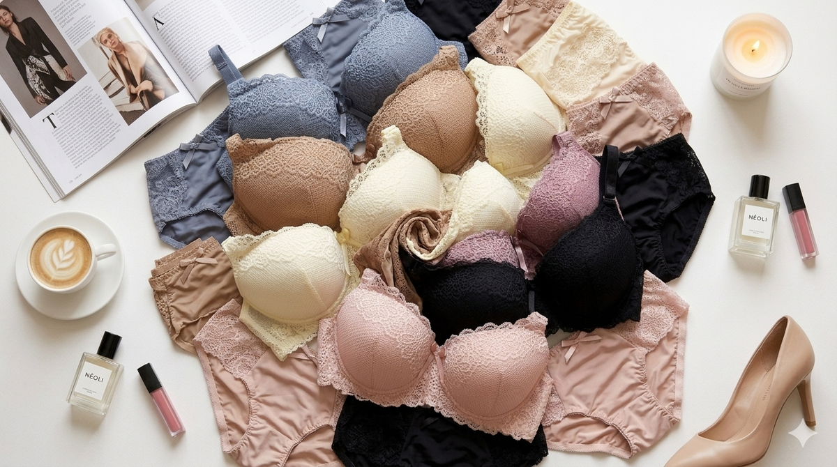 (32-36)b Elegant Lacy Soft Padded Wired Bra set 8221^