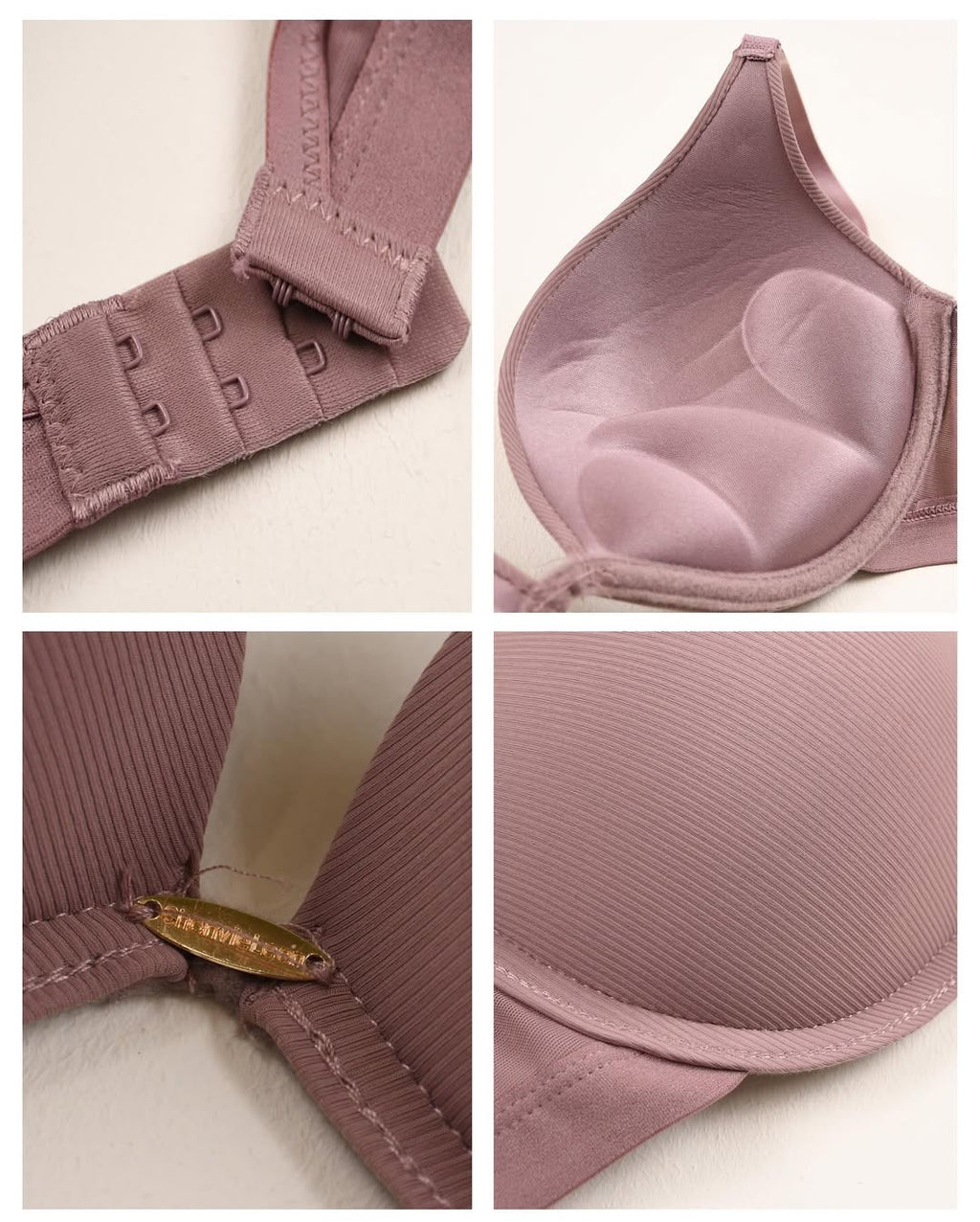 (38-42)C Premium Double Padded Pushup Wired Plunge Bra(146)