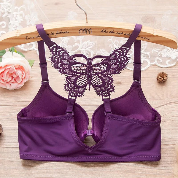 (32-38)B Double Padded Butterfly Bra Panty Set(R3)