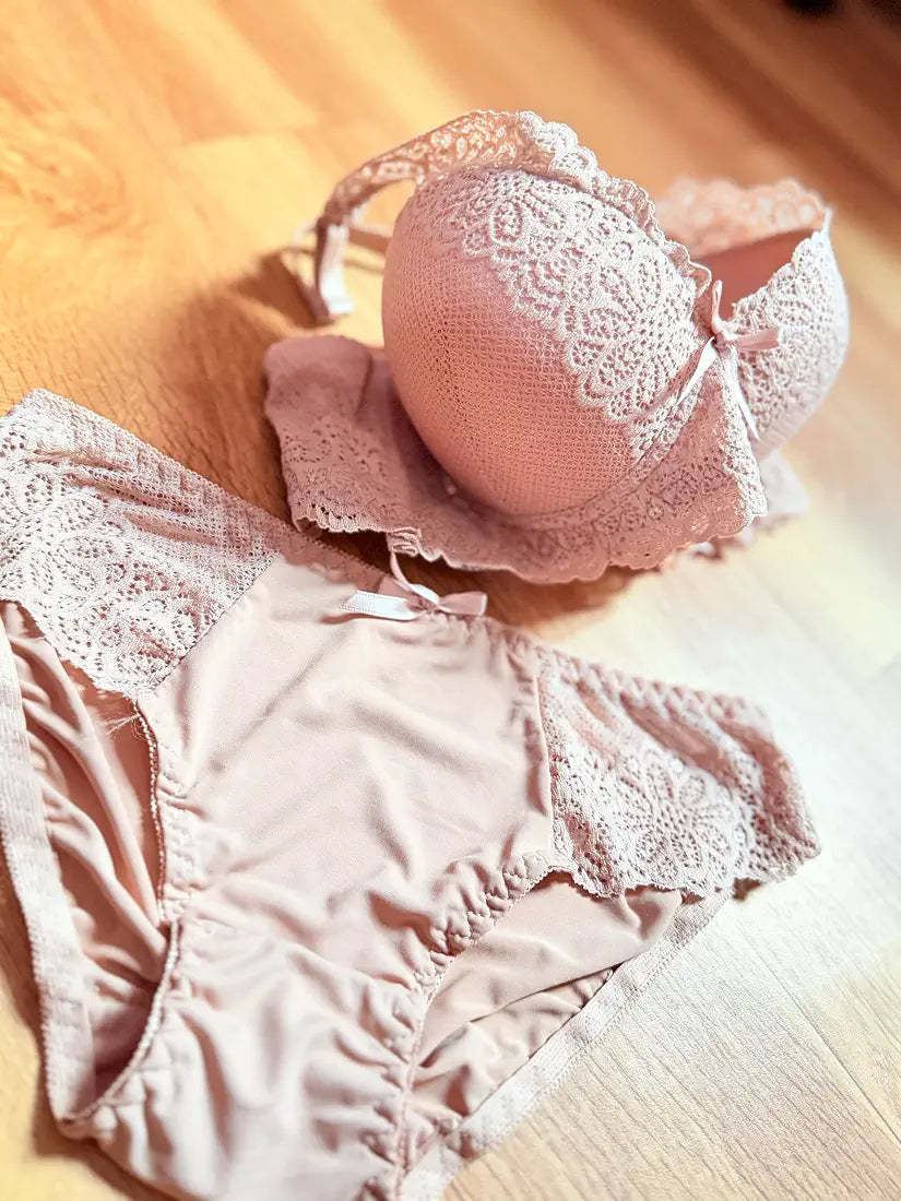 (32-36)b Elegant Lacy Soft Padded Wired Bra set 8221^